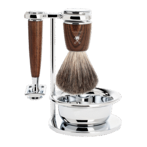 Mühle RYTMO 木紋啡 四件傳統剃鬚套裝